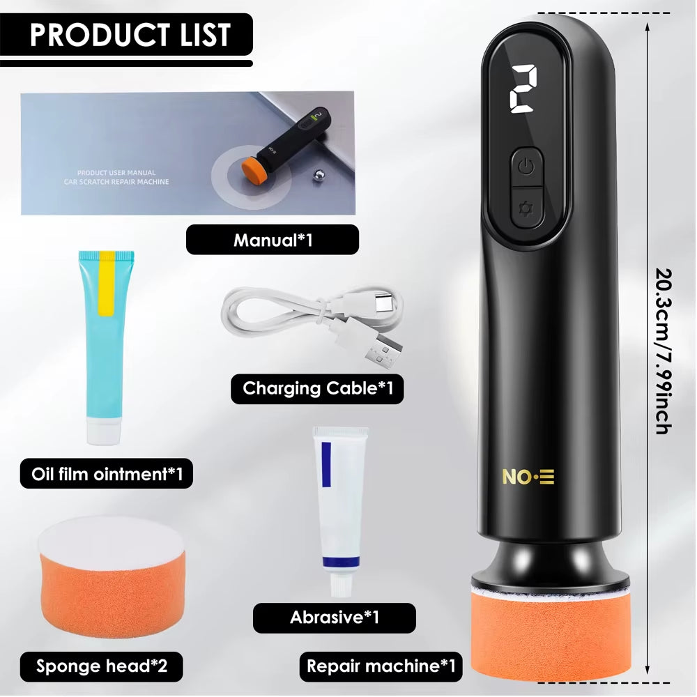 40W Mini Cordless Car Polishing Machine with 3 Speeds 12000Rpm Portable Electric Scratch Repair Tool USB Rechargeable Polisher